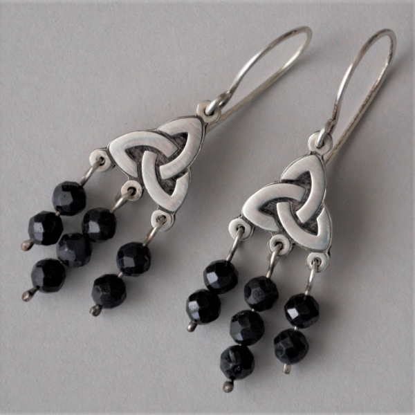 Celtic Knot Earrings with Sapphire beads