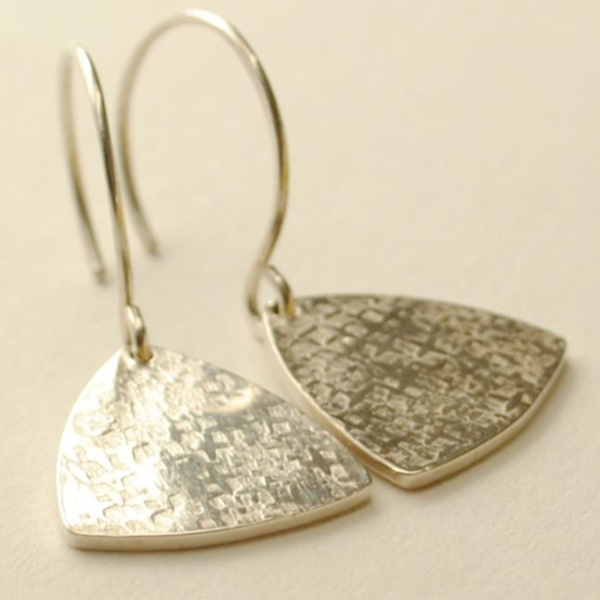 Triangle Earrings with Hammered Texture