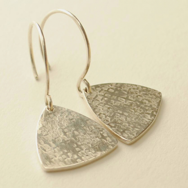 Triangle Earrings with Hammered Texture