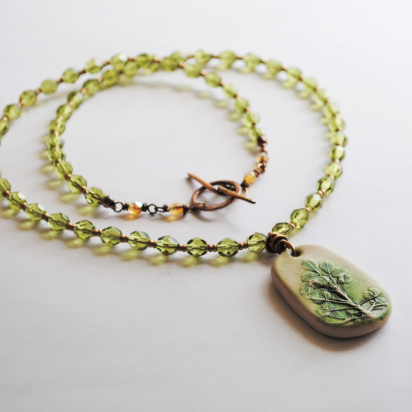 Shamrock Necklace with Czech Glass Beads