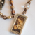 Blessed Mother Necklace with Bronze wire and Pearls
