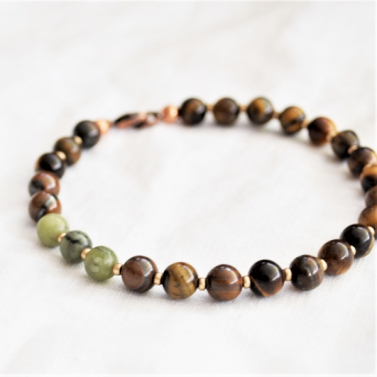 Connemara marble and tigers eye bracelet