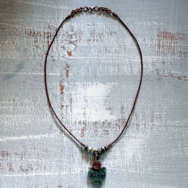 Connemara marble on Greek leather cord