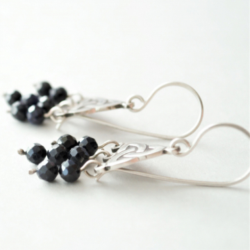 Celtic Knot Earrings with Sapphire beads